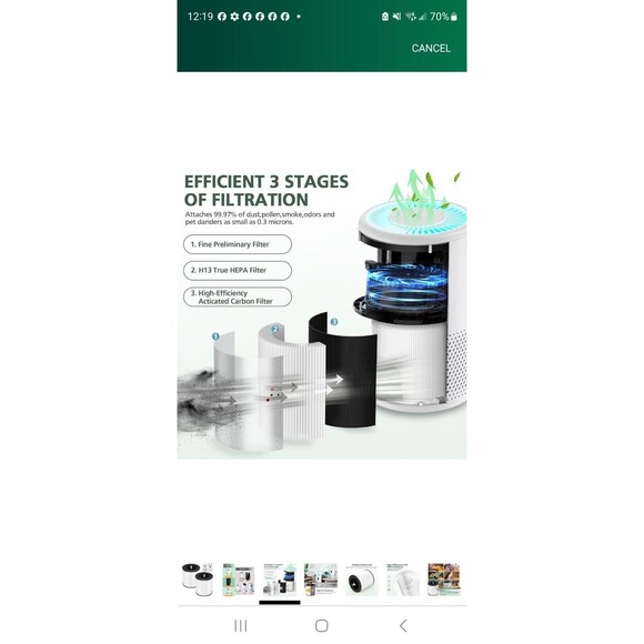 B-D02L Air Purifier Replacement Filter, Compatible with MOOKA and KOIOS... - Picture 3 of 12